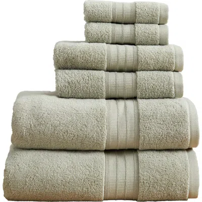 Woven & Weft Premium Cotton 6-piece Towel Set In Green