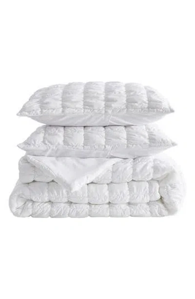Woven & Weft Puff Textured Quilt Set In White
