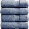 Woven & Weft Quick-dry Cotton 4-pack Bath Towel Set In Blue