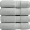 Woven & Weft Quick-dry Cotton 4-pack Bath Towel Set In Gray