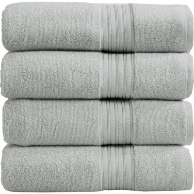 Woven & Weft Quick-dry Cotton 4-pack Bath Towel Set In Gray