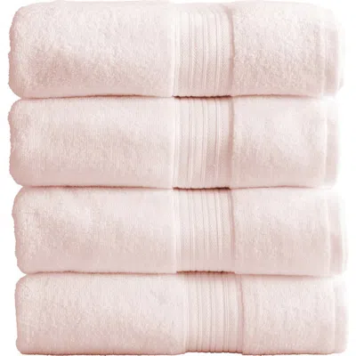 Woven & Weft Quick-dry Cotton 4-pack Bath Towel Set In Pink