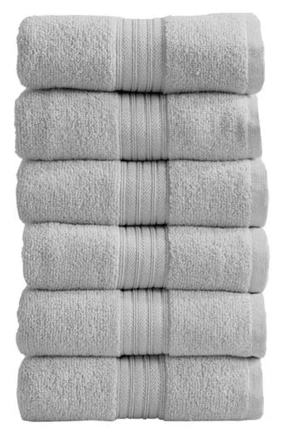 Woven & Weft Quick-dry Cotton 6-pack Hand Towel Set In Blue
