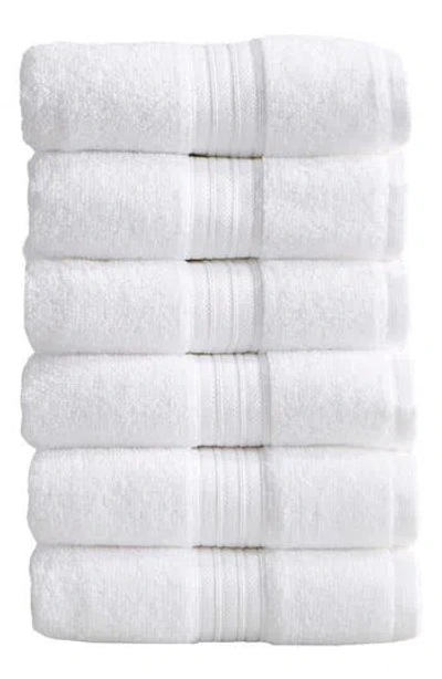 Woven & Weft Quick-dry Cotton 6-pack Hand Towel Set In White
