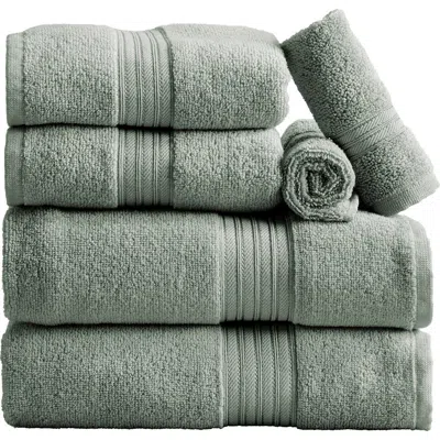 Woven & Weft Quick-dry Cotton 6-piece Towel Set In Green