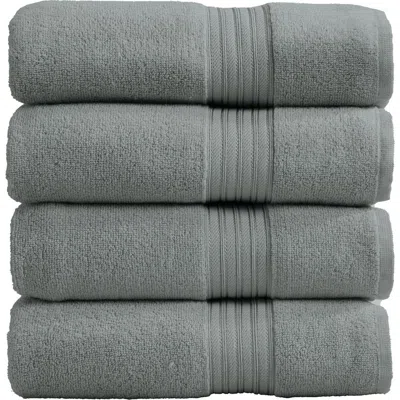 Woven & Weft Quick-dry Cotton 4-pack Bath Towel Set In Gray