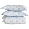 Woven & Weft Reversible Print Comforter Set In White Blue Floral Print