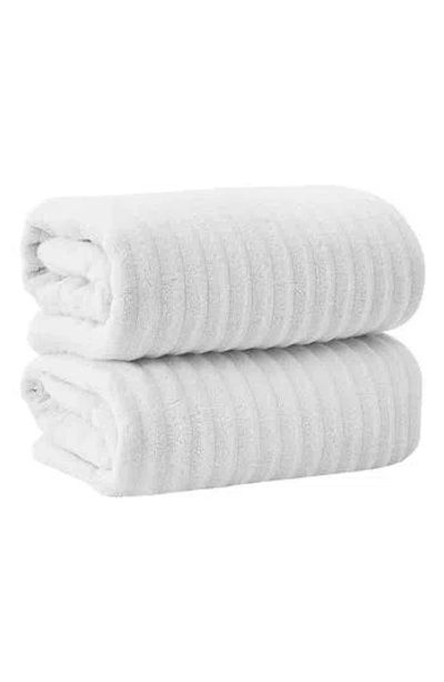 Woven & Weft Rib 2-pack Bath Towel Set In White