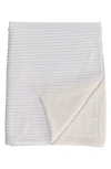 Woven & Weft Ribbed Faux Shearling Reversible Blanket In White