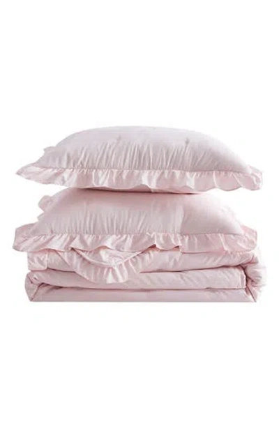 Woven & Weft Ruffle Quilt Set In Pink