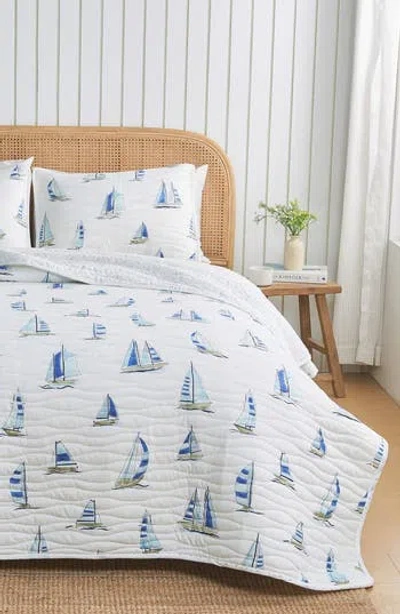 Woven & Weft Sailboat Quilt & Sham Set In White