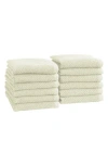 Woven & Weft Set Of 12 Textured Washcloths In Ivory