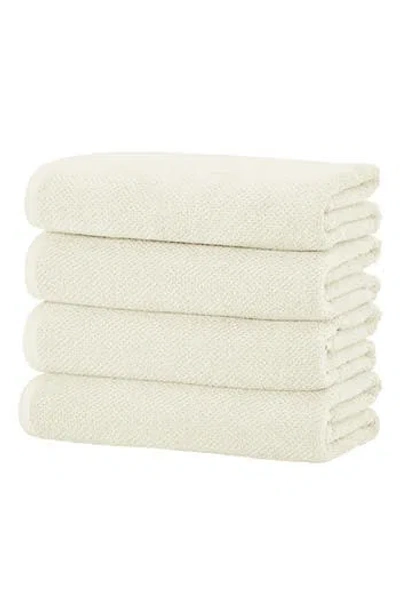 Woven & Weft Set Of 4 Textured Bath Towels In Ivory