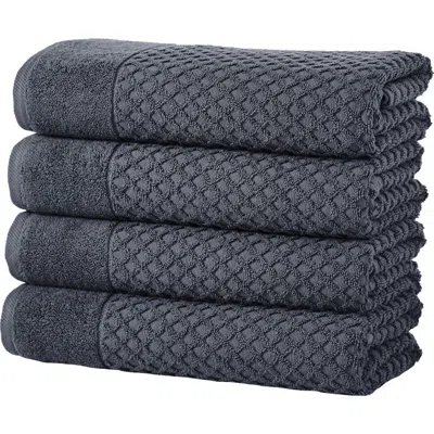 Woven & Weft Diamond Textured 6-piece Towel Set In Stone Blue