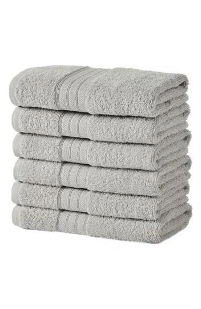 Woven & Weft Set Of 6 Hand Towels In Grey