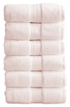 Woven & Weft Set Of 6 Hand Towels In Pink