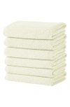 Woven & Weft Set Of 6 Textured Hand Towels In Ivory