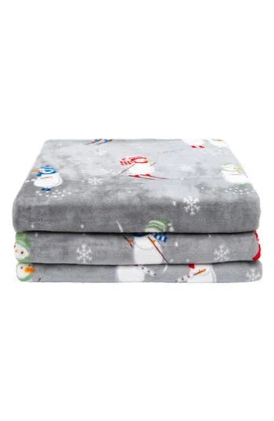 Woven & Weft Snowman Velvet Blanket
