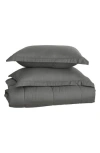 Woven & Weft Solid Comforter Set In Light Grey Solid