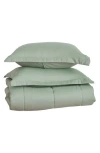 Woven & Weft Solid Comforter Set In Sage Solid