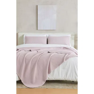 Woven & Weft Stonewashed Quilt & Sham Set In Rose Pink