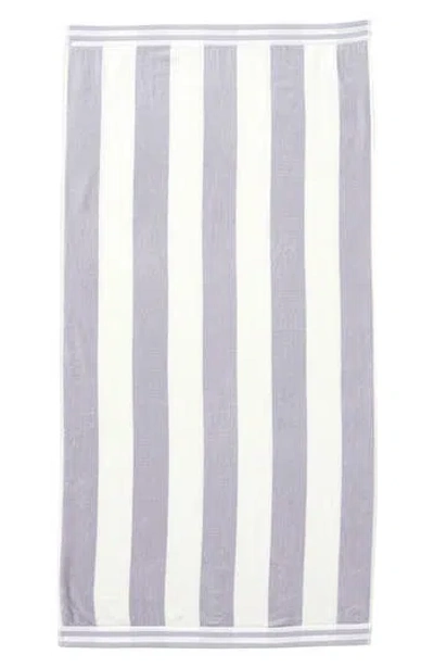 Woven & Weft Stripe Beach Towel In Lavender Purple