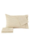 Woven & Weft Stripe Microfiber Sheet Set In Brown