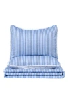 Woven & Weft Stripe Quilt & Sham Set In Blue