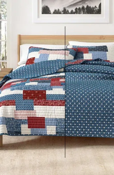Woven & Weft Summer Lodge Reversible Quilt Set In Americana Patchwork
