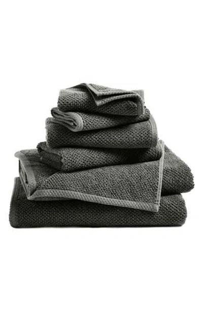 Woven & Weft Cotton 6-piece Textured Towel Set In Midnight