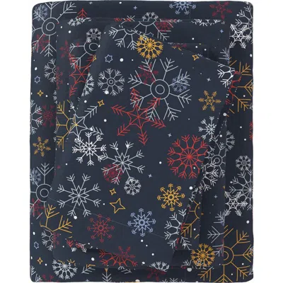 Woven & Weft Turkish Cotton Windowpane Printed Flannel Sheet Set