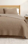 Woven & Weft Waffle Weave 3-piece Quilt Set In Brown