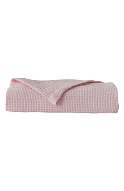 Woven & Weft Waffle Weave Cotton Throw Blanket In Blush
