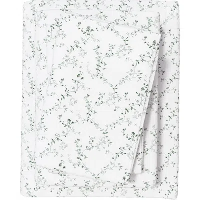 Woven & Weft Winter Floral 4-piece Flannel Bed Sheet Set In White