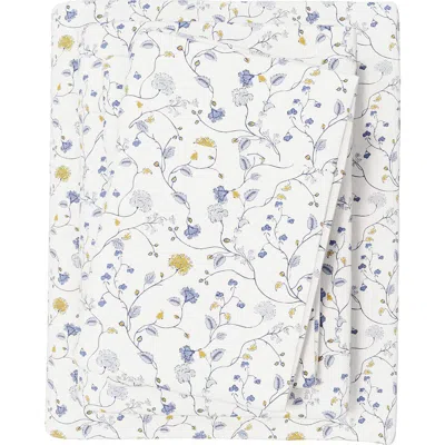Woven & Weft Winter Floral 4-piece Flannel Bed Sheet Set In White