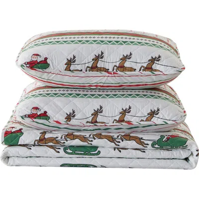 Woven & Weft Winter Holiday Microfiber Quilt Set In Multi