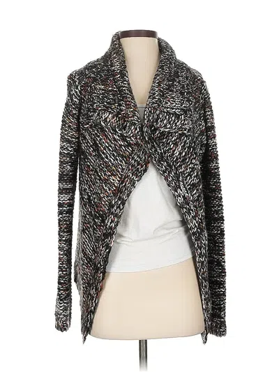 Pre-owned Woven Heart Cardigan Sweater In Black