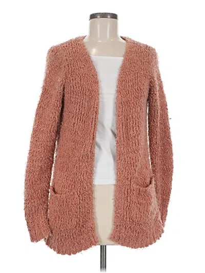 Pre-owned Woven Heart Cardigan Sweater In Brown