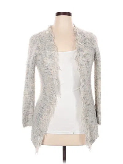 Pre-owned Woven Heart Cardigan Sweater In Gray