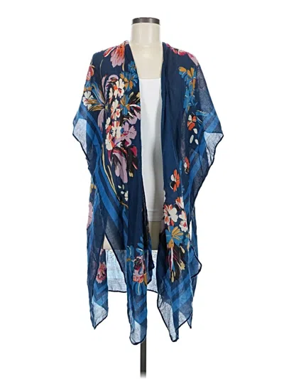Pre-owned Woven Heart Kimono In Blue