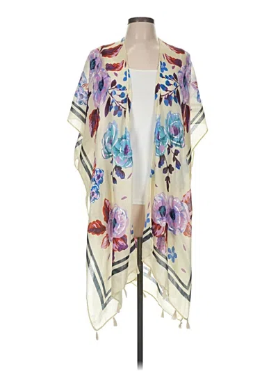 Pre-owned Woven Heart Kimono In White