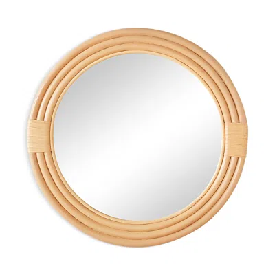 Woven Pelicano Small Round Mirror In Natural