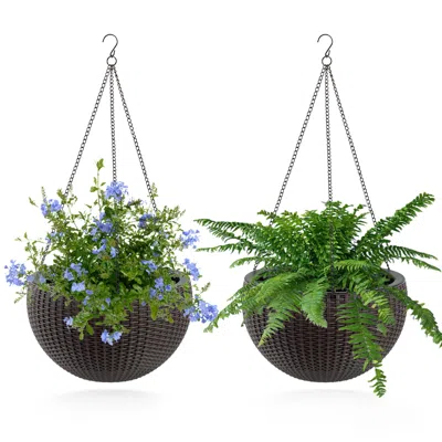 Wow Pioneer 13.4 Inch Large Hanging Planter Pack Of 2 For All Types Of Green Plants