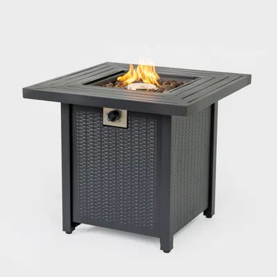 Wow Pioneer 28-inch Square Propane Fire Pit Table Ideal For Outdoor Backyard Gatherings