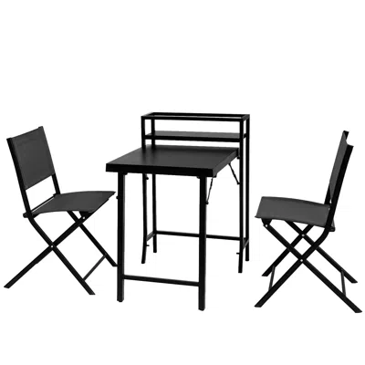 Wow Pioneer 3 Piece Foldable Patio Bistro Table And Chairs Set