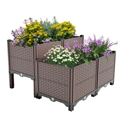 Wow Pioneer 31.5 Inch Square Raised Garden Planter Box