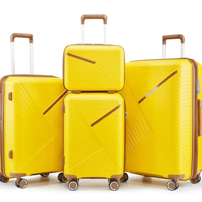 Wow Pioneer 4 Piece Expandable Travel Luggage Set For All Kinds Of Journeys In Pink