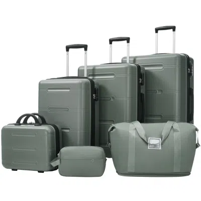 Wow Pioneer 6 Piece Lightweight Hardshell Travel Luggage Set