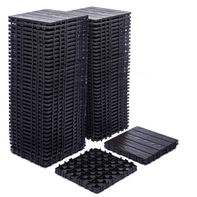 Wow Pioneer 68-pack Interlocking Deck Tiles, 61.6 Sq. Ft Coverage For Indoor And Outdoor Use In Black