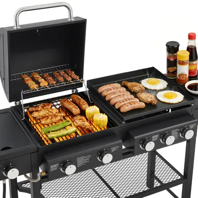 Wow Pioneer All-in-one Propane Gas Grill With Grilling And Griddling Functions
